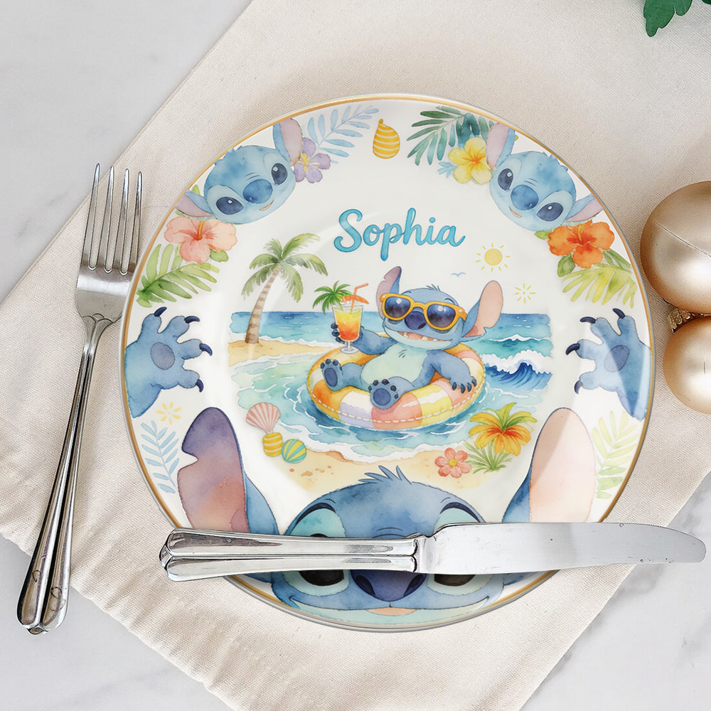 Ohand Means Family - Personalized Ohana Ceramic Round Plate