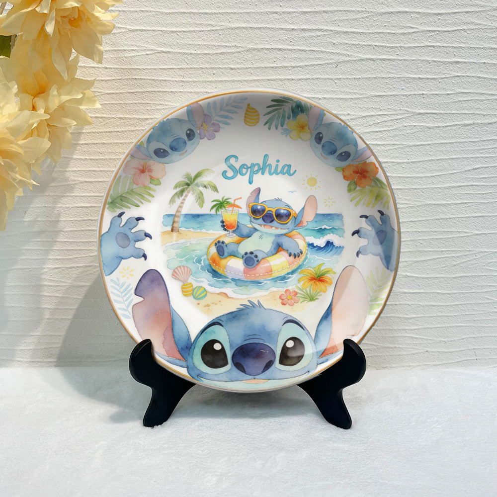 Ohand Means Family - Personalized Ohana Ceramic Round Plate