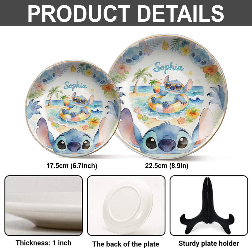 Ohand Means Family - Personalized Ohana Ceramic Round Plate