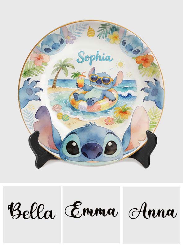 Ohand Means Family - Personalized Ohana Ceramic Round Plate