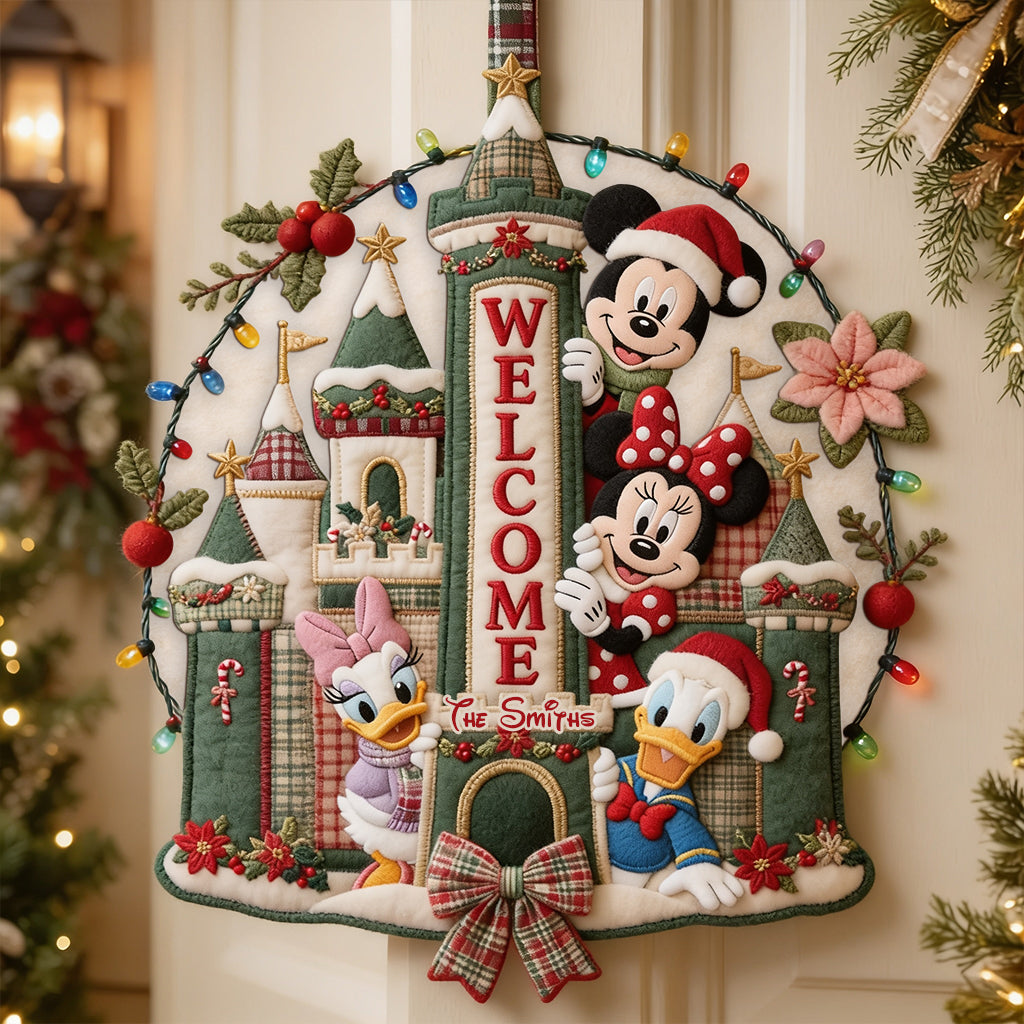 Magical Christmas - Personalized Mouse Quilted Door Hanger