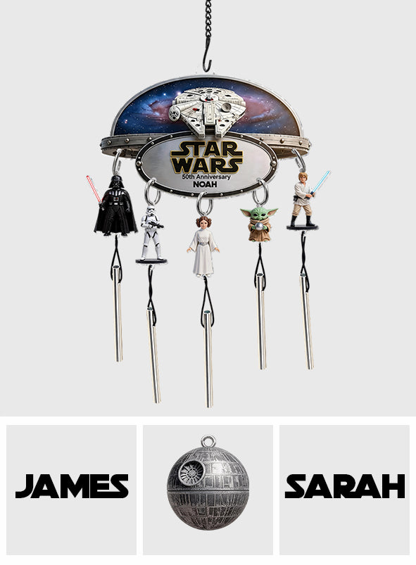 Celebrate 50th Anniversary - Personalized The Force Wind Chime With Charm