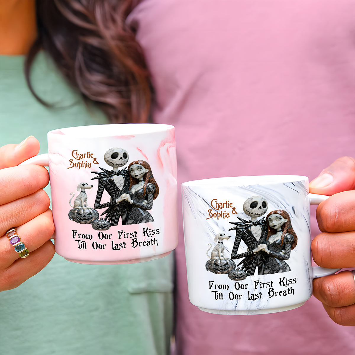 From Our First Kiss - Personalized Nightmare Marble Mug