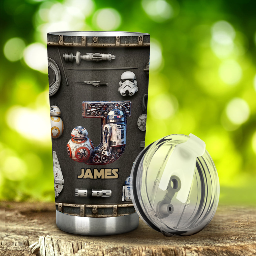 Initial Name Letter The Force - Personalized The Force Tumbler