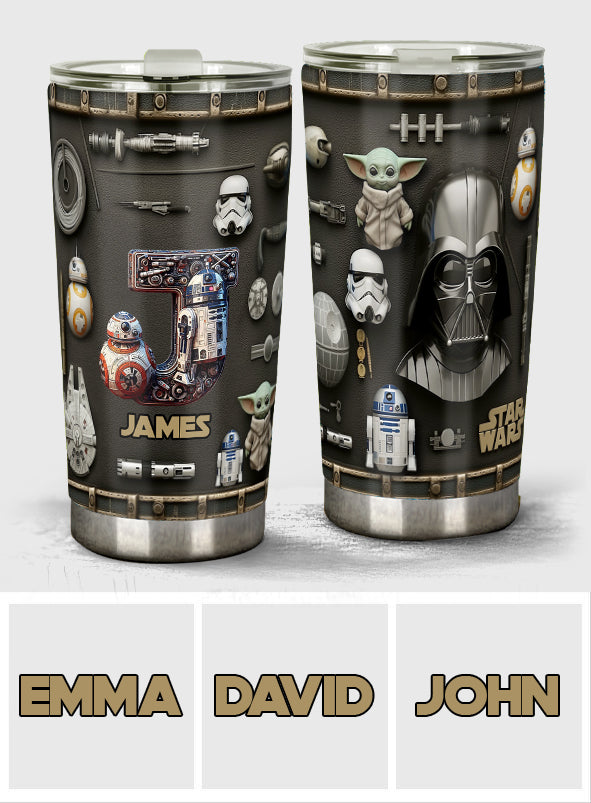 Initial Name Letter The Force - Personalized The Force Tumbler