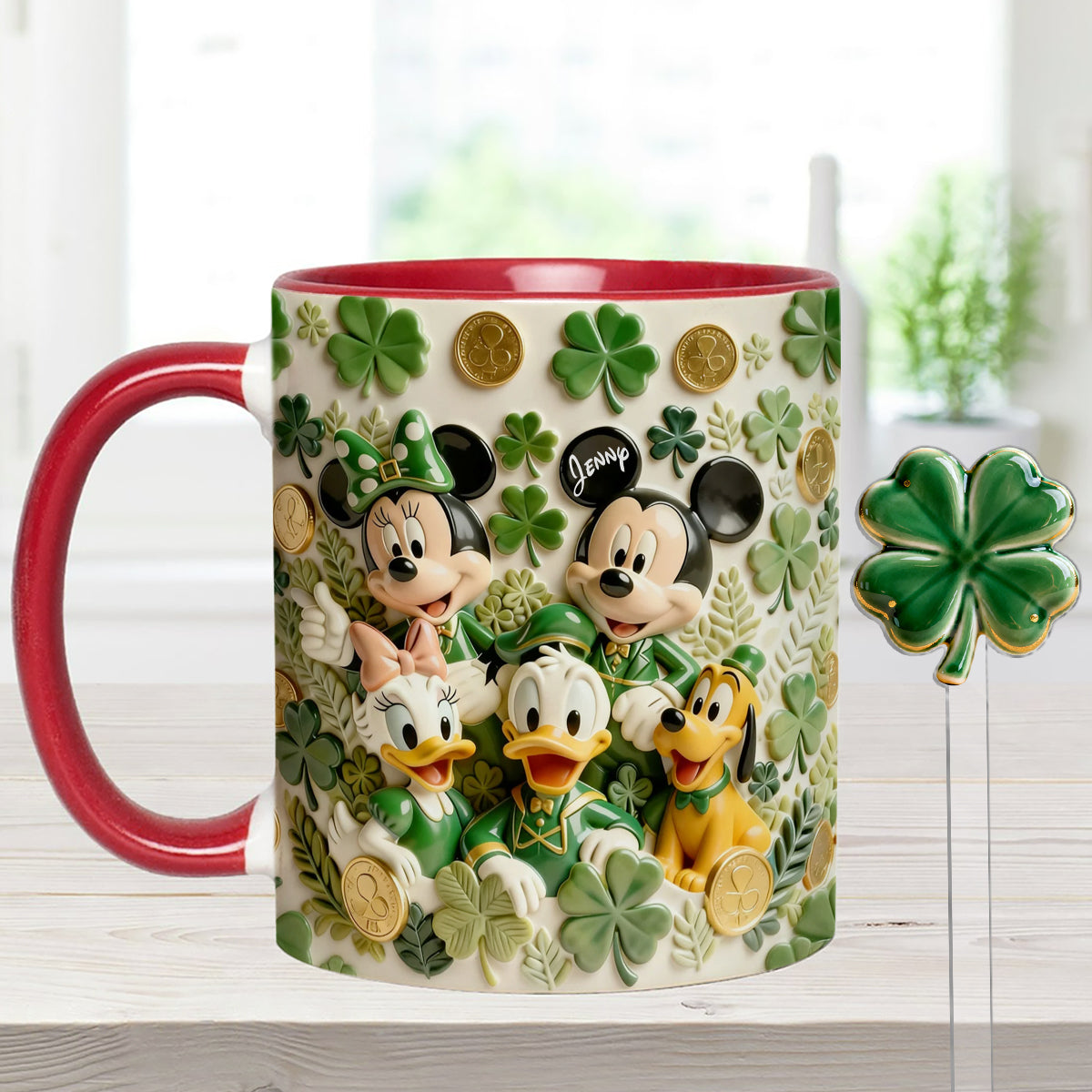 Lucky Friends - Personalized Mouse Set Accent Mug with Acrylic Stirrers