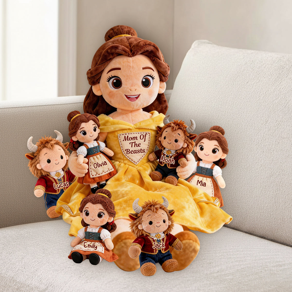 Mom Of The Beasts - Personalized Beauty And The Beast Premium Faux Fur Pillow