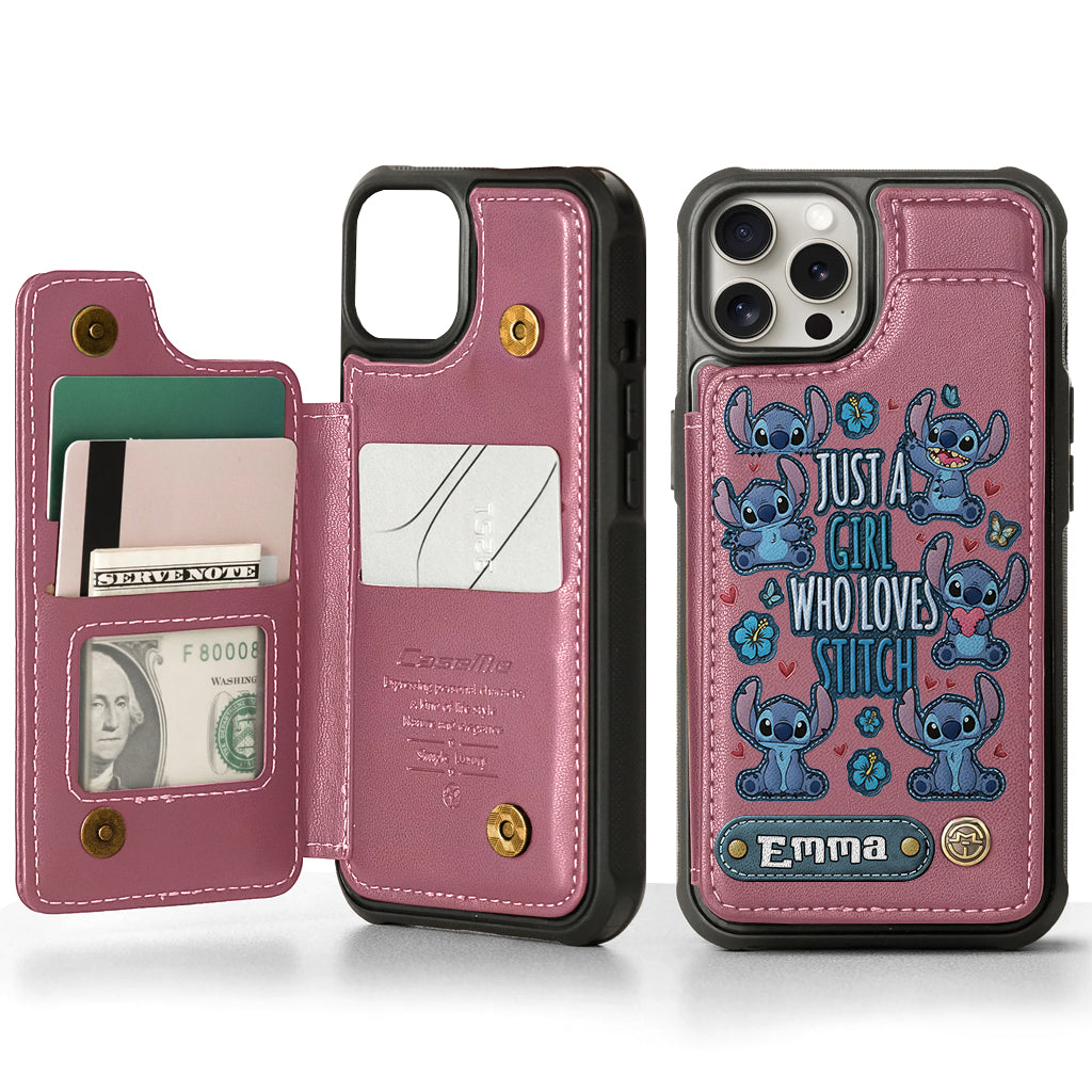 Just A Girl Who Loves Stitch - Personalized Ohana Wallet Phone Case