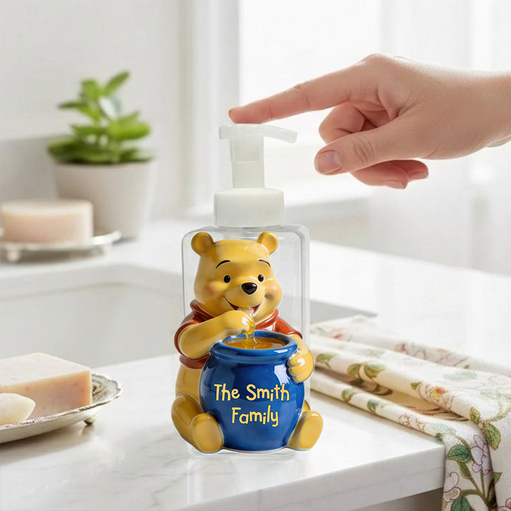 Bathroom Honey Bear Set Soap Dispenser & Toothbrush Holder - Personalized Yellow Bear Acrylic Pot & Pump Dispenser