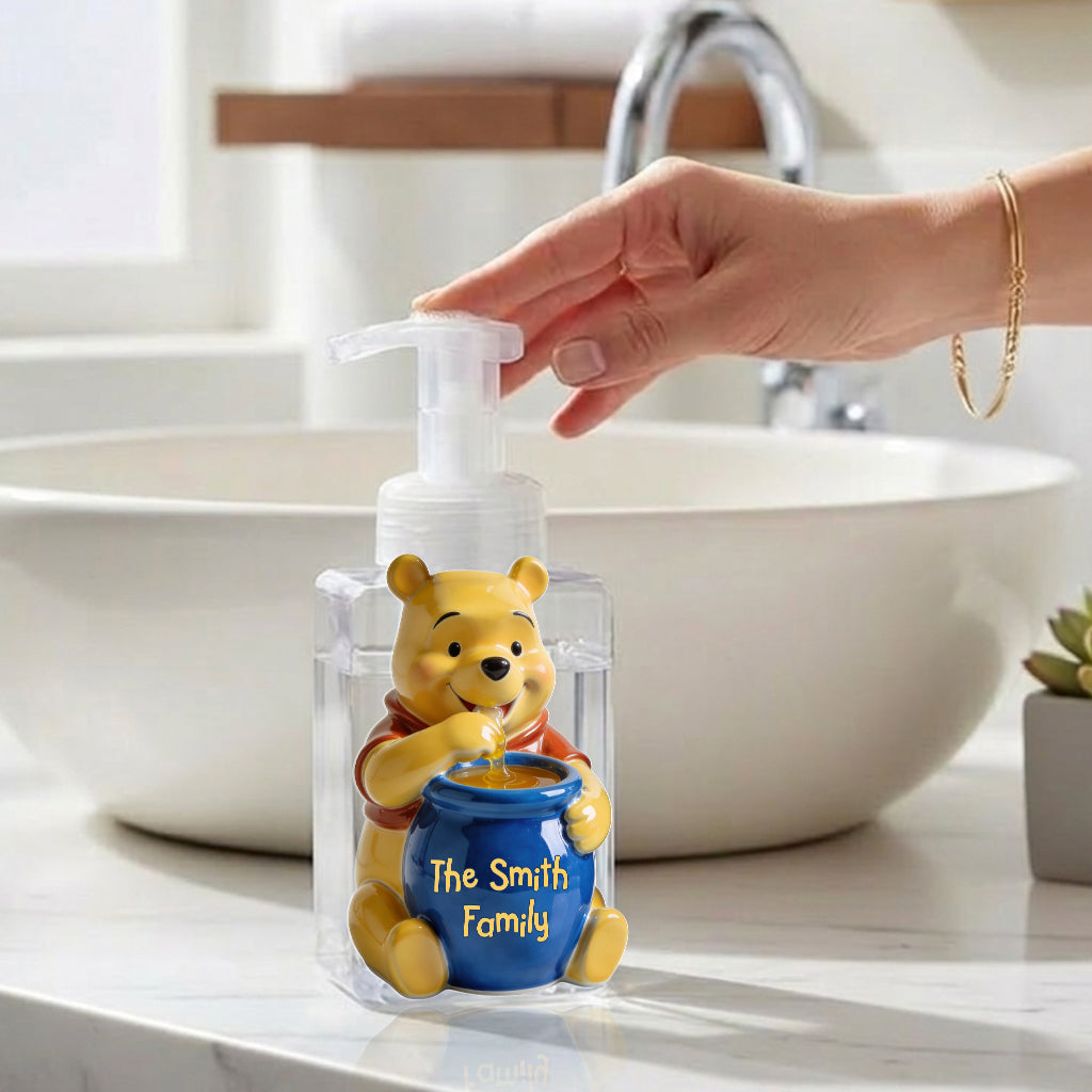 Bathroom Honey Bear Set Soap Dispenser & Toothbrush Holder - Personalized Yellow Bear Acrylic Pot & Pump Dispenser