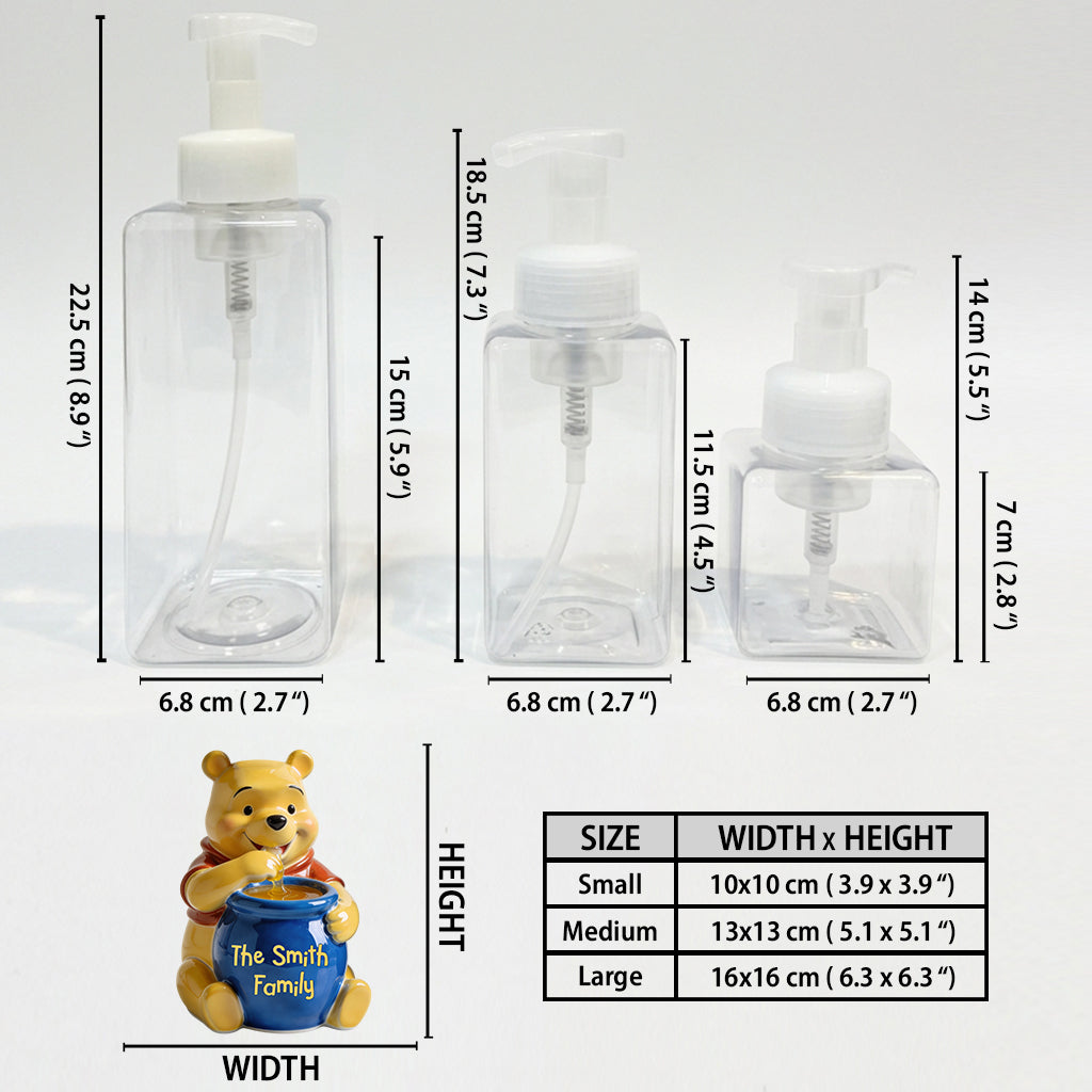 Bathroom Honey Bear Set Soap Dispenser & Toothbrush Holder - Personalized Yellow Bear Acrylic Pot & Pump Dispenser