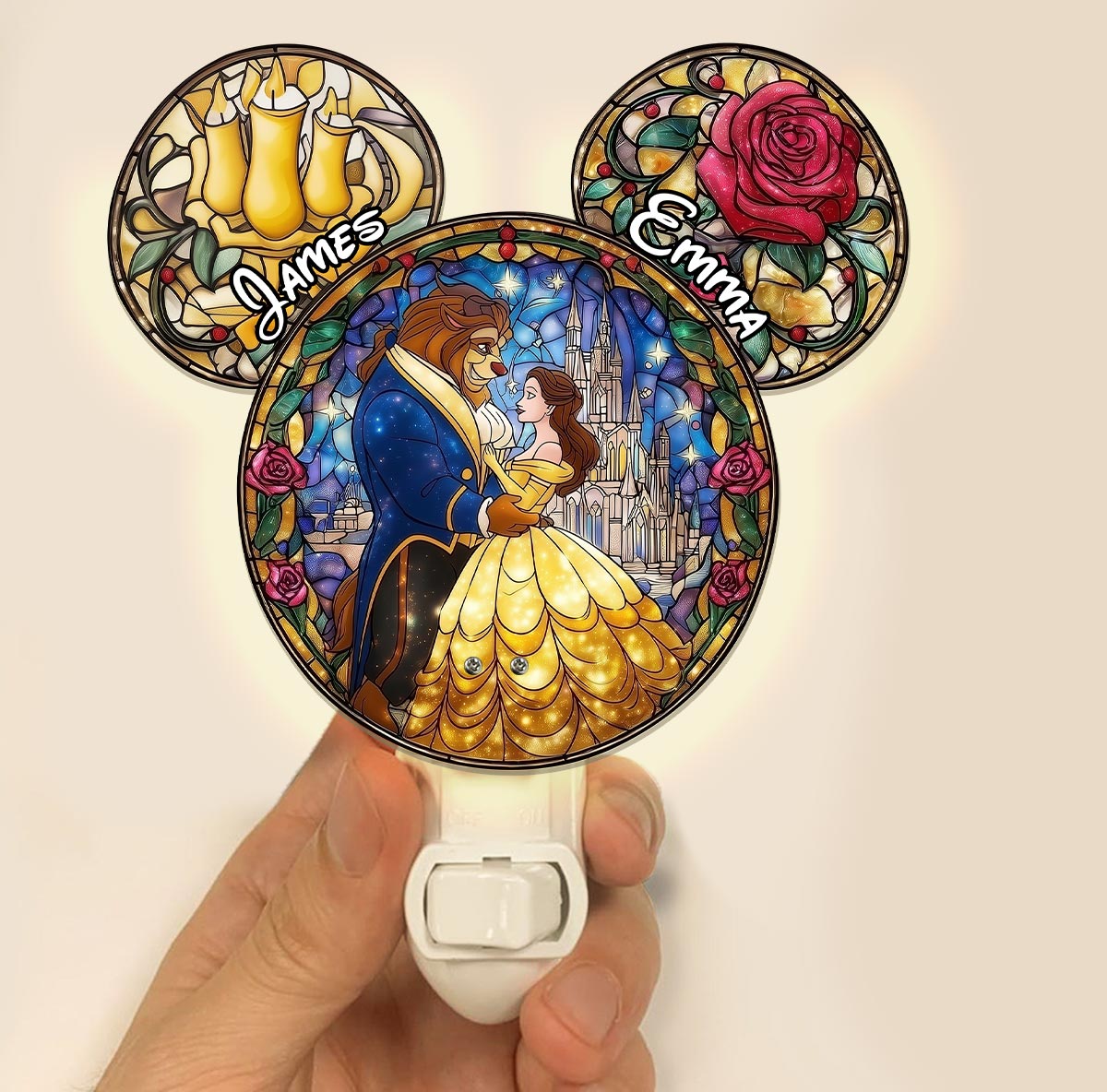 Tale As Old As Time - Personalized Mouse Acrylic Plug-In Night Light