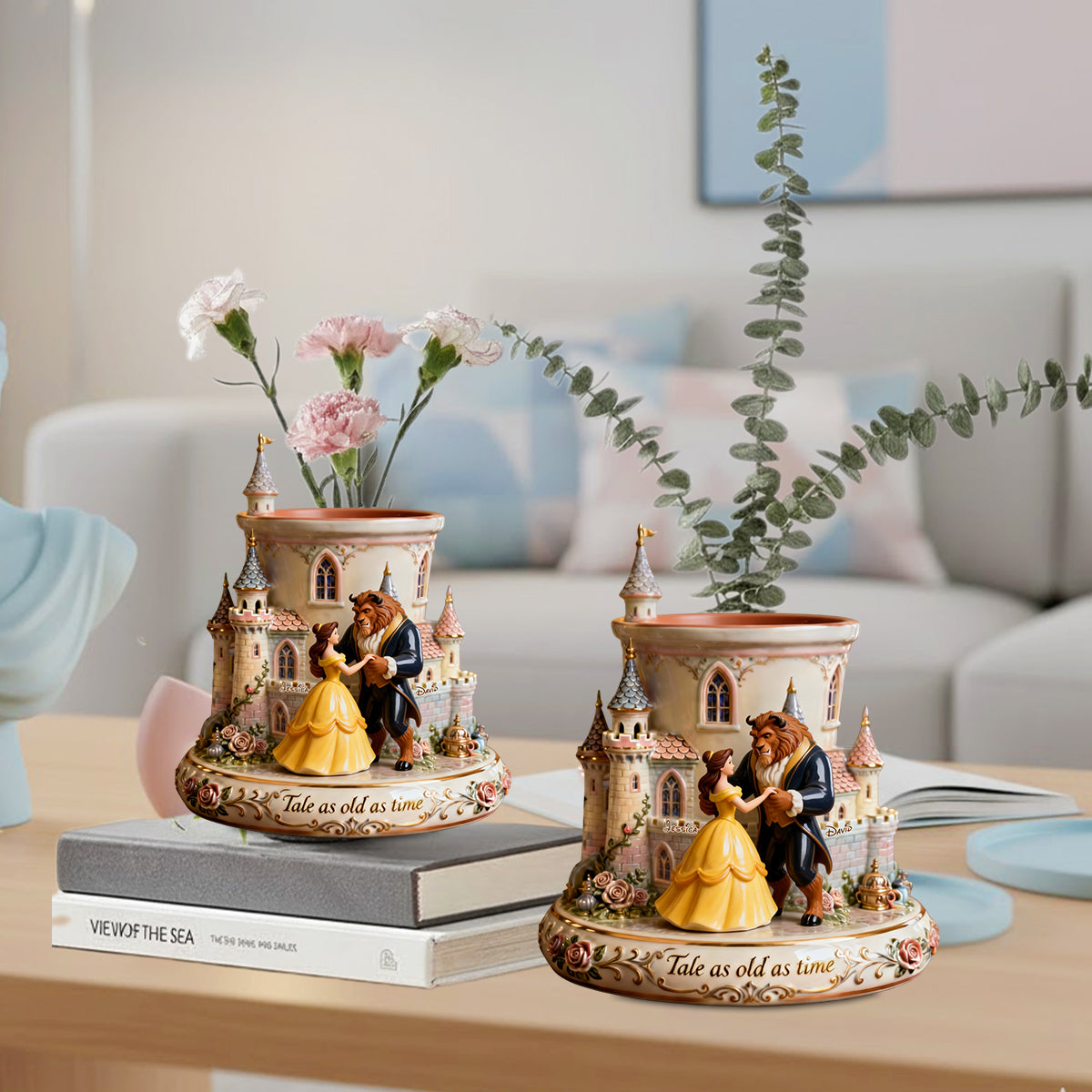 Tale As Old As Time - Personalized Beauty And The Beast Custom Shape Acrylic Flower Vase