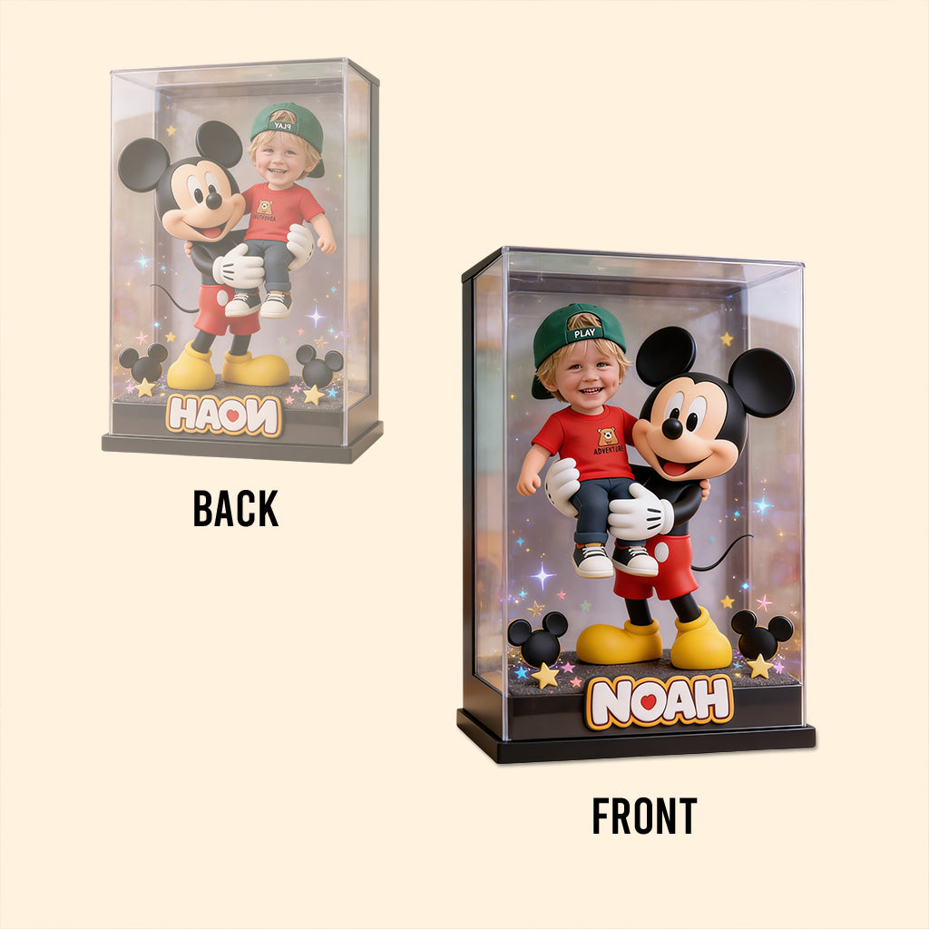 Big Ears Mouse And Kid - Personalized Mouse Custom Shaped Acrylic Plaque