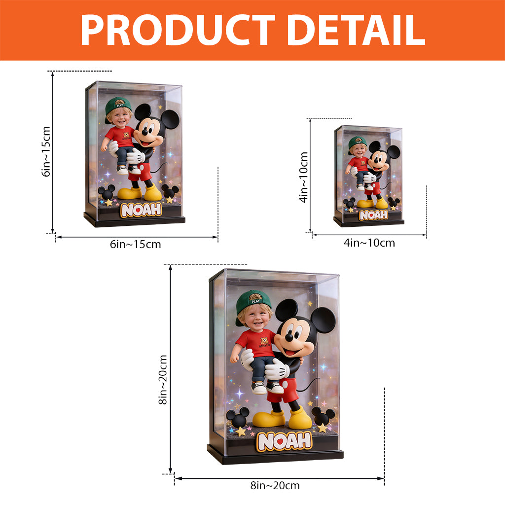 Big Ears Mouse And Kid - Personalized Mouse Custom Shaped Acrylic Plaque
