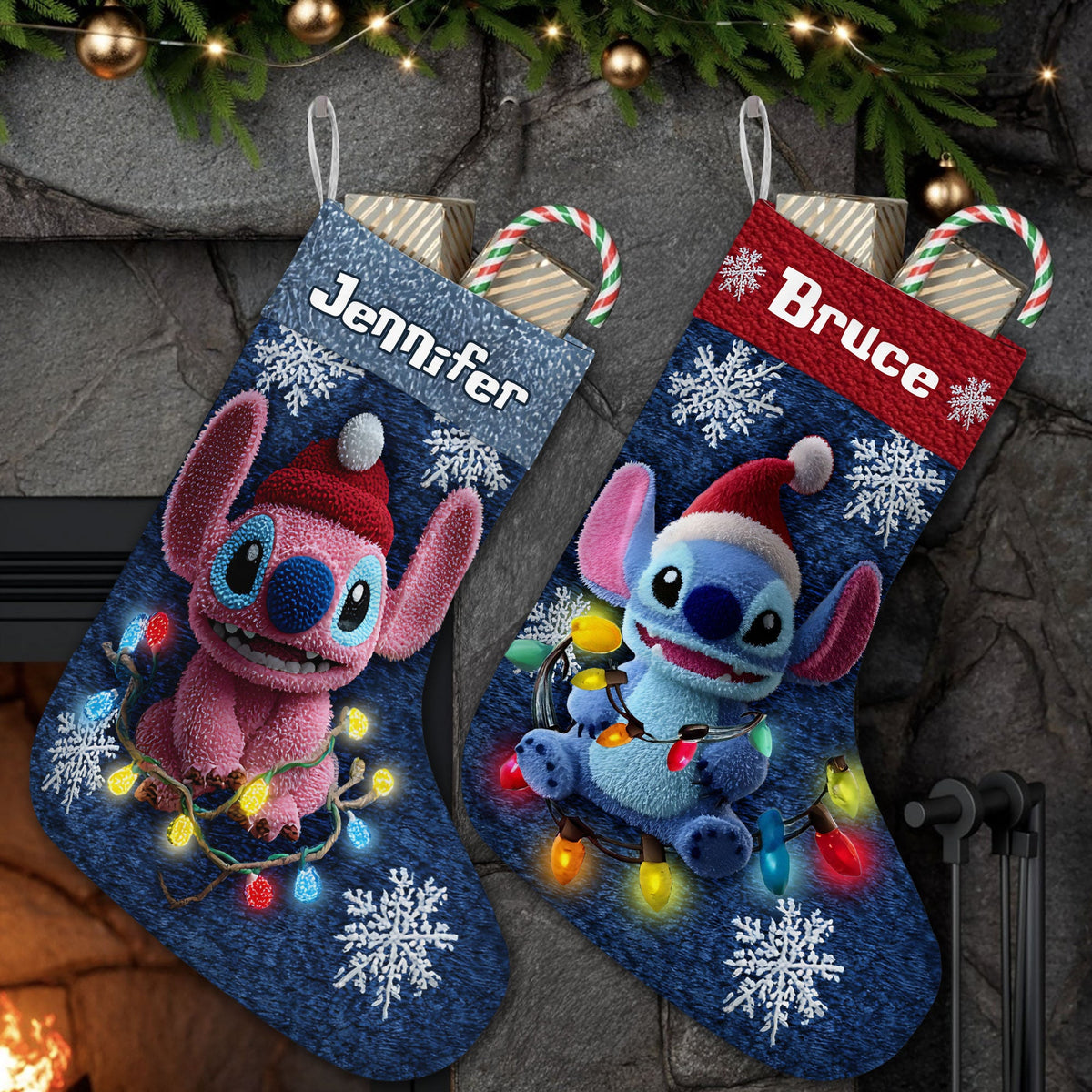 Ohana Means Family Perfect for Holiday Decorations - Personalized Ohana Christmas Stockings
