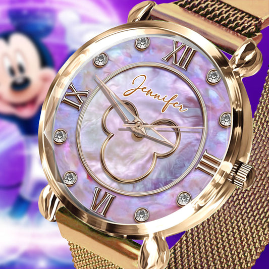 Magical Mother Of Pearl - Personalized Mouse Women Hand Watch