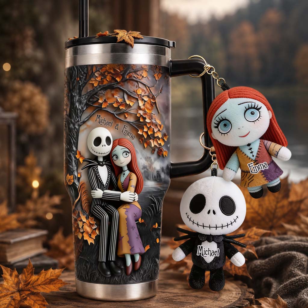 Till Death Do Us Part - Personalized Nightmare Tumbler With Plush Charm
