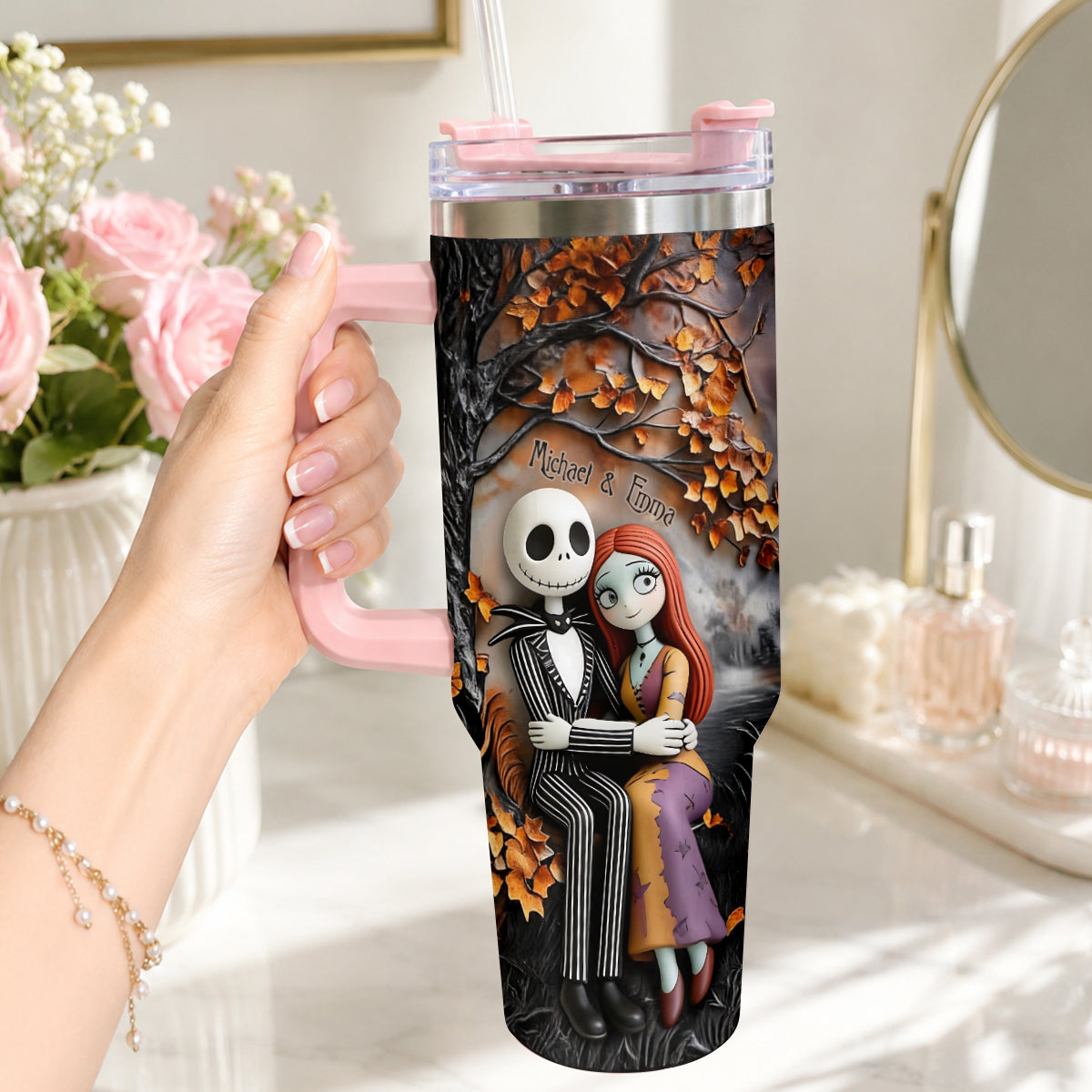 Till Death Do Us Part - Personalized Nightmare Tumbler With Plush Charm