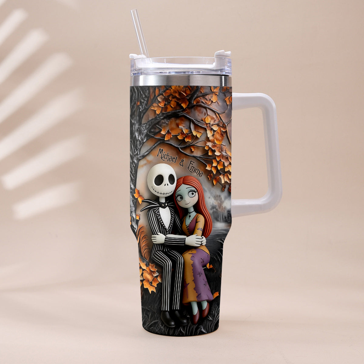 Till Death Do Us Part - Personalized Nightmare Tumbler With Plush Charm