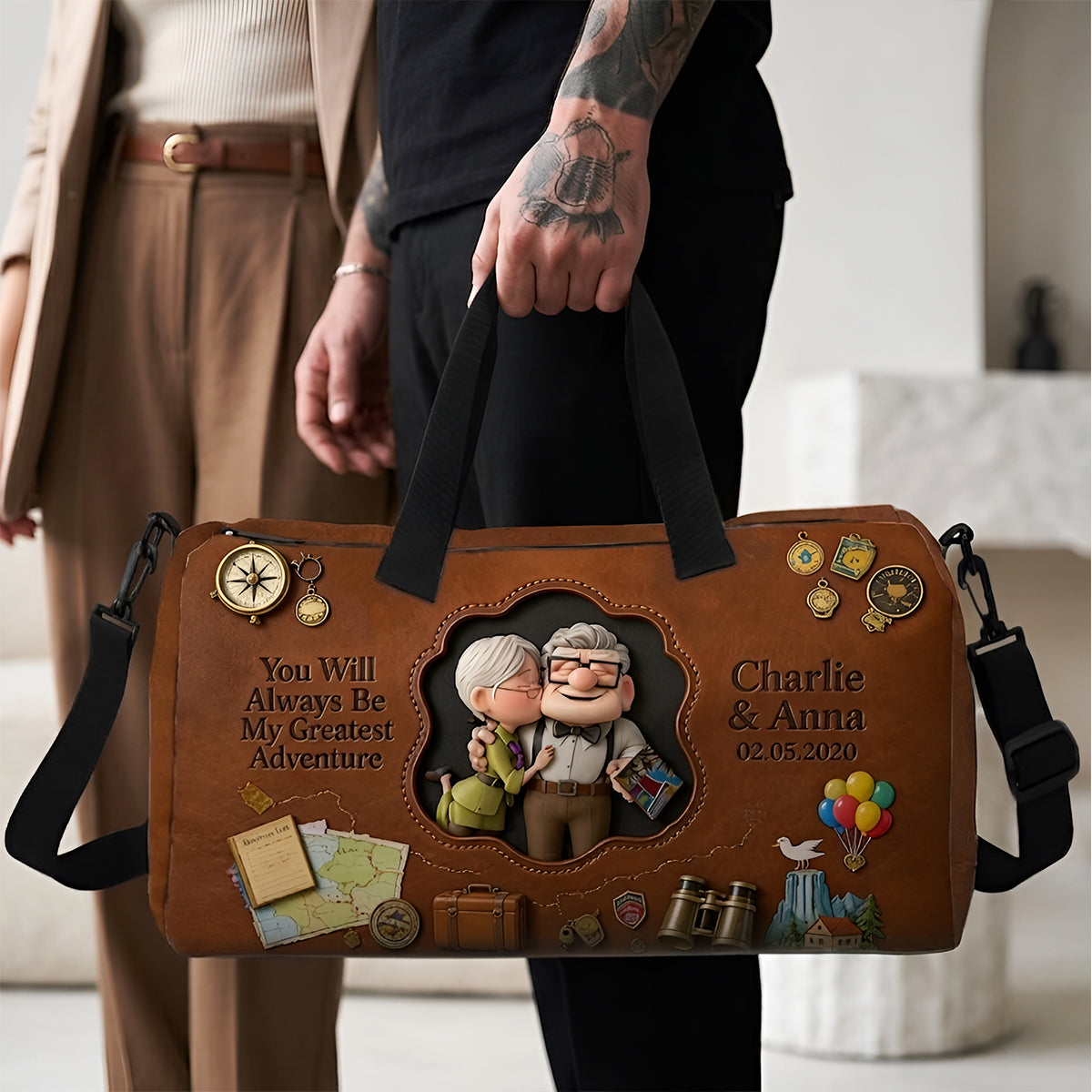 You Will Always Be My Greatest Adventure - Personalized Up Movie Couple Duffle Bag