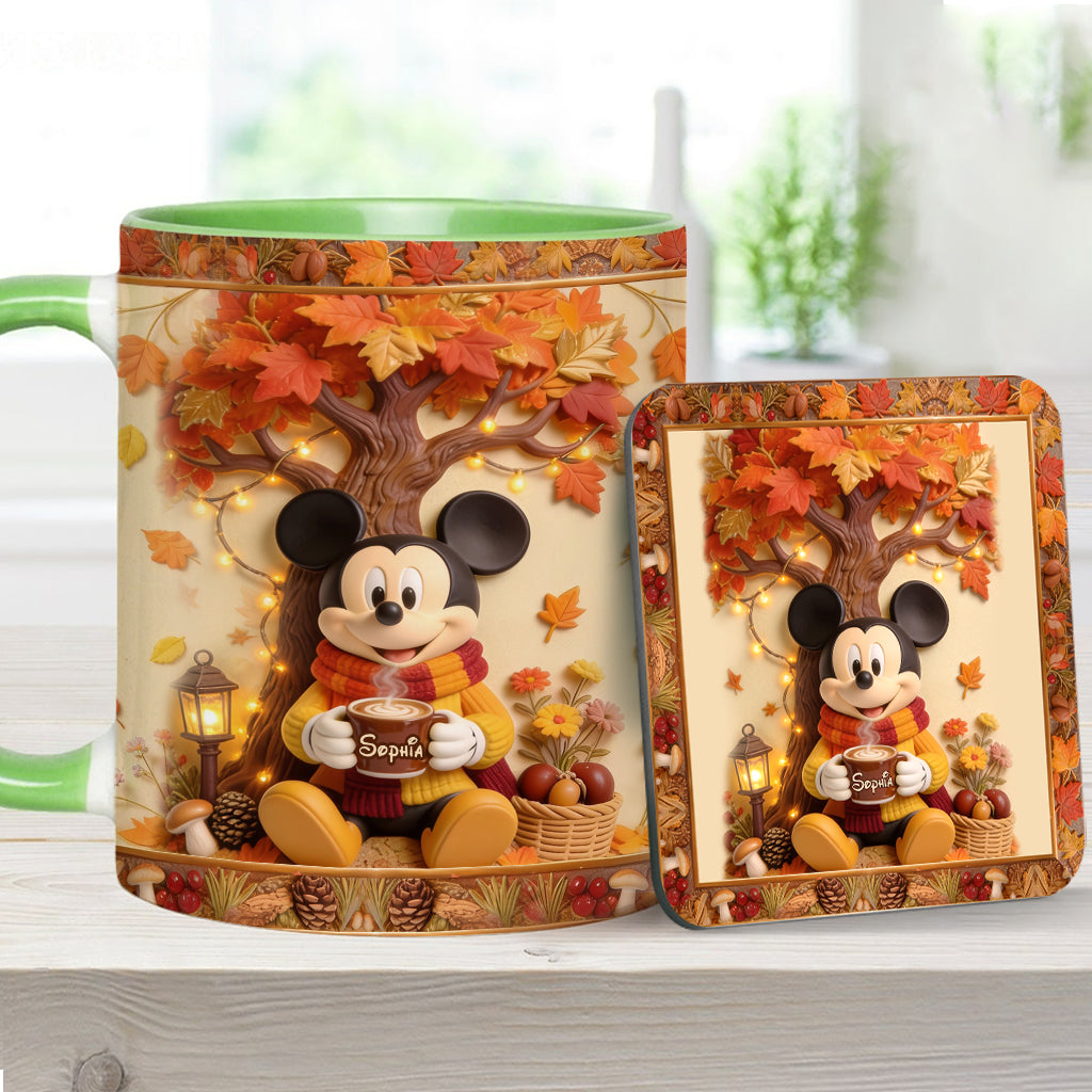 Fall Vibes - Personalized Mouse Accent Mug & Coaster