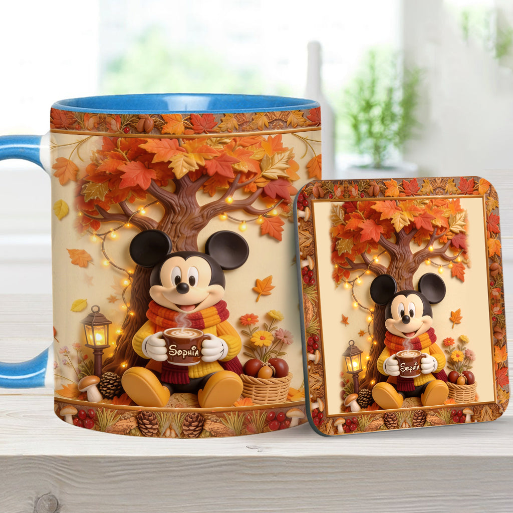 Fall Vibes - Personalized Mouse Accent Mug & Coaster