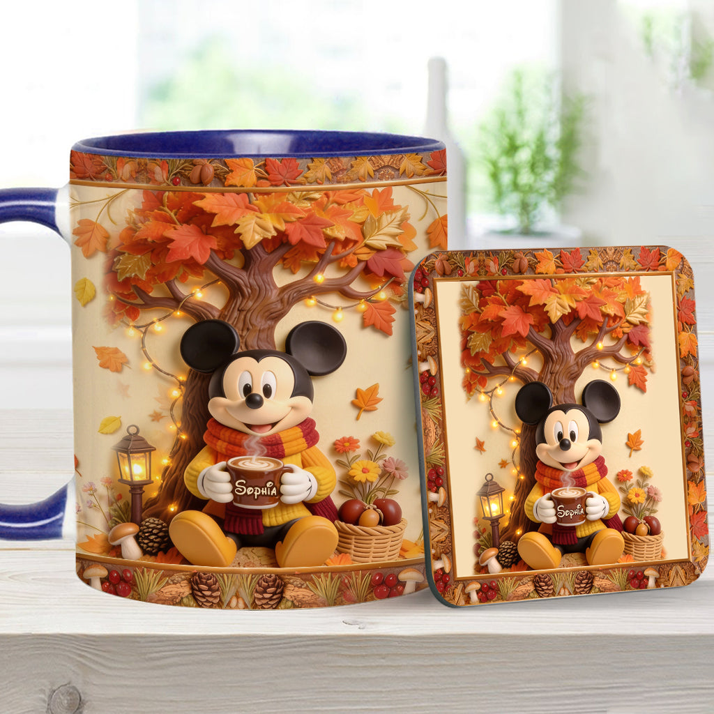 Fall Vibes - Personalized Mouse Accent Mug & Coaster