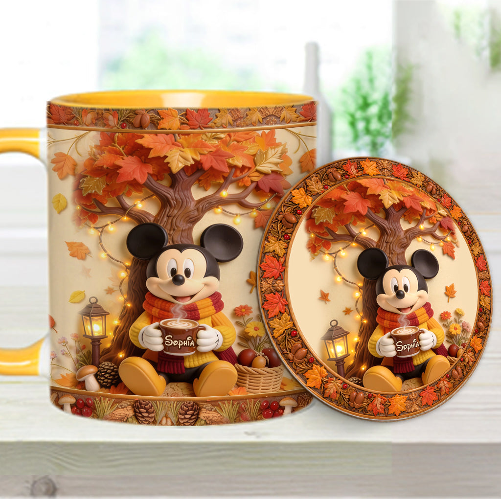 Fall Vibes - Personalized Mouse Accent Mug & Coaster