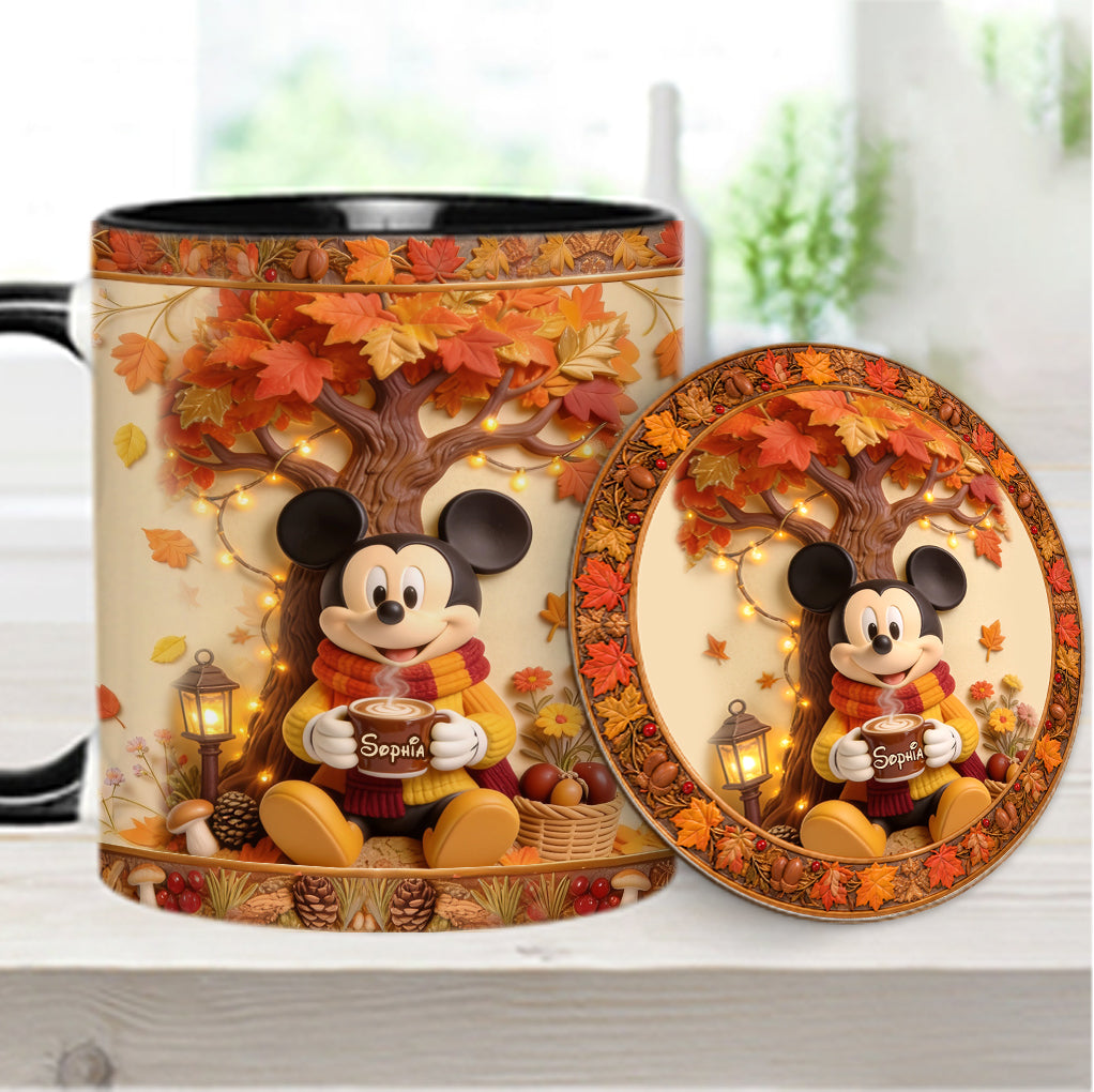 Fall Vibes - Personalized Mouse Accent Mug & Coaster