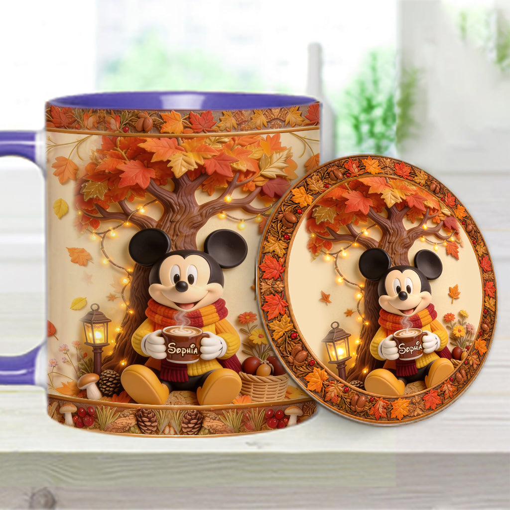 Fall Vibes - Personalized Mouse Accent Mug & Coaster