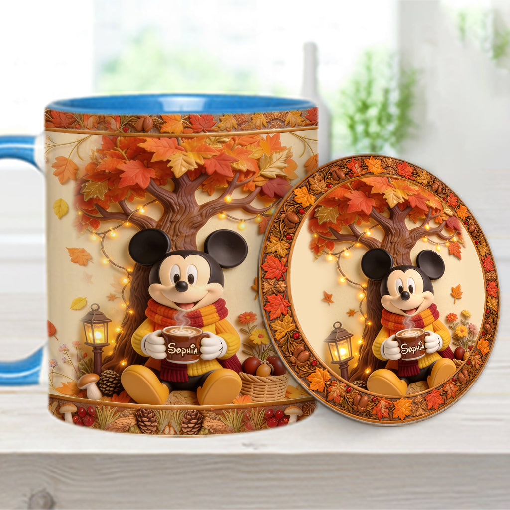 Fall Vibes - Personalized Mouse Accent Mug & Coaster