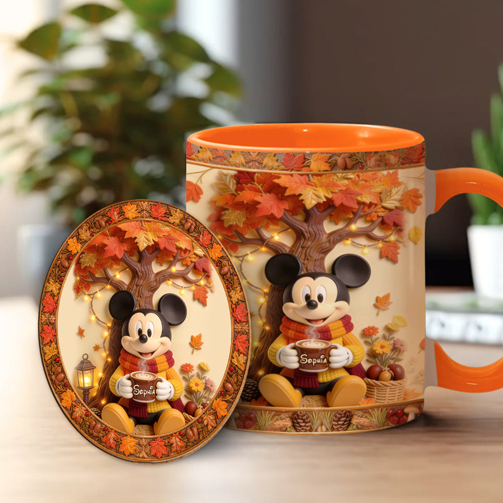 Fall Vibes - Personalized Mouse Accent Mug & Coaster