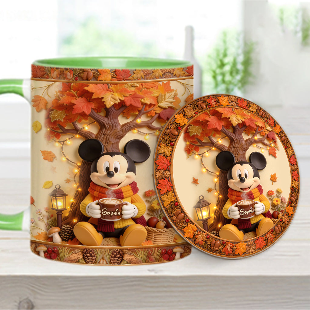 Fall Vibes - Personalized Mouse Accent Mug & Coaster
