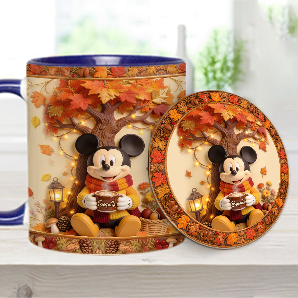 Fall Vibes - Personalized Mouse Accent Mug & Coaster