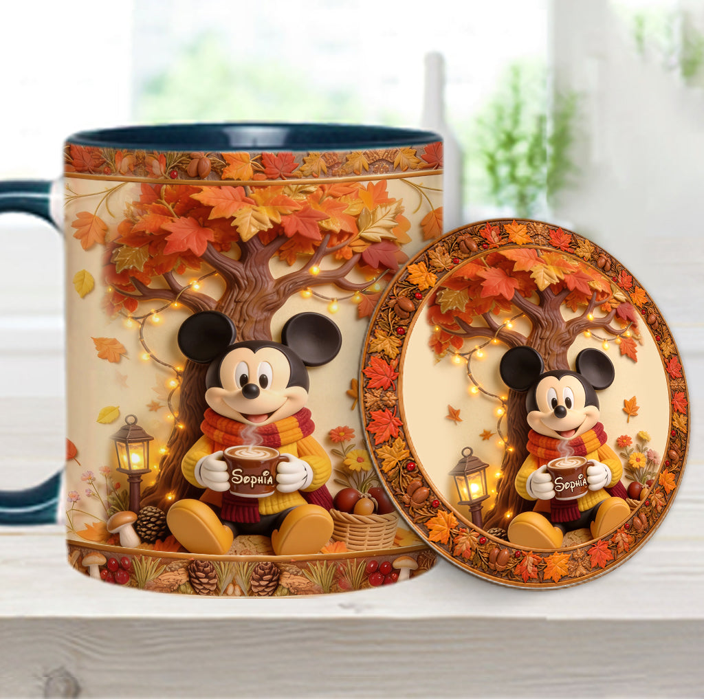 Fall Vibes - Personalized Mouse Accent Mug & Coaster