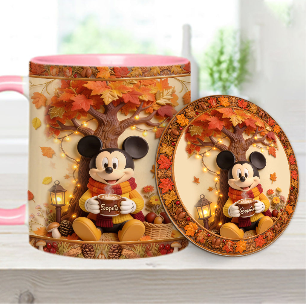 Fall Vibes - Personalized Mouse Accent Mug & Coaster