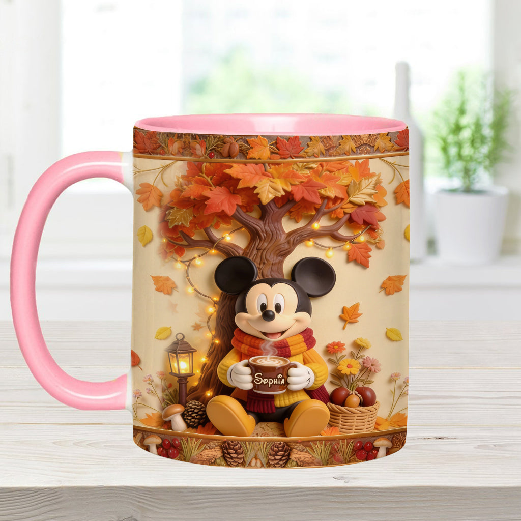 Fall Vibes - Personalized Mouse Accent Mug & Coaster