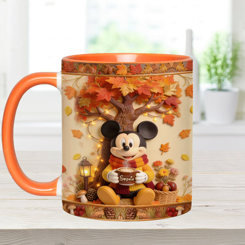 Fall Vibes - Personalized Mouse Accent Mug & Coaster