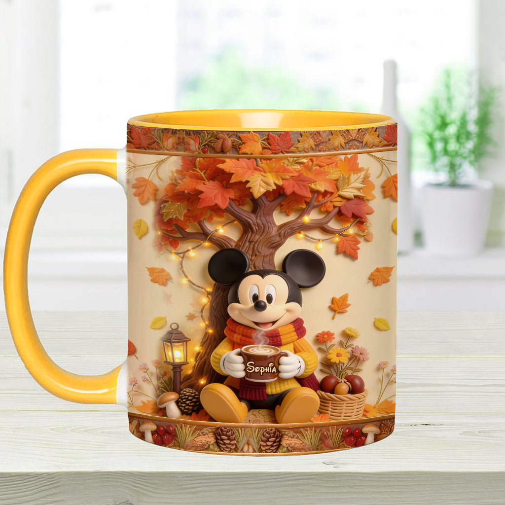 Fall Vibes - Personalized Mouse Accent Mug & Coaster