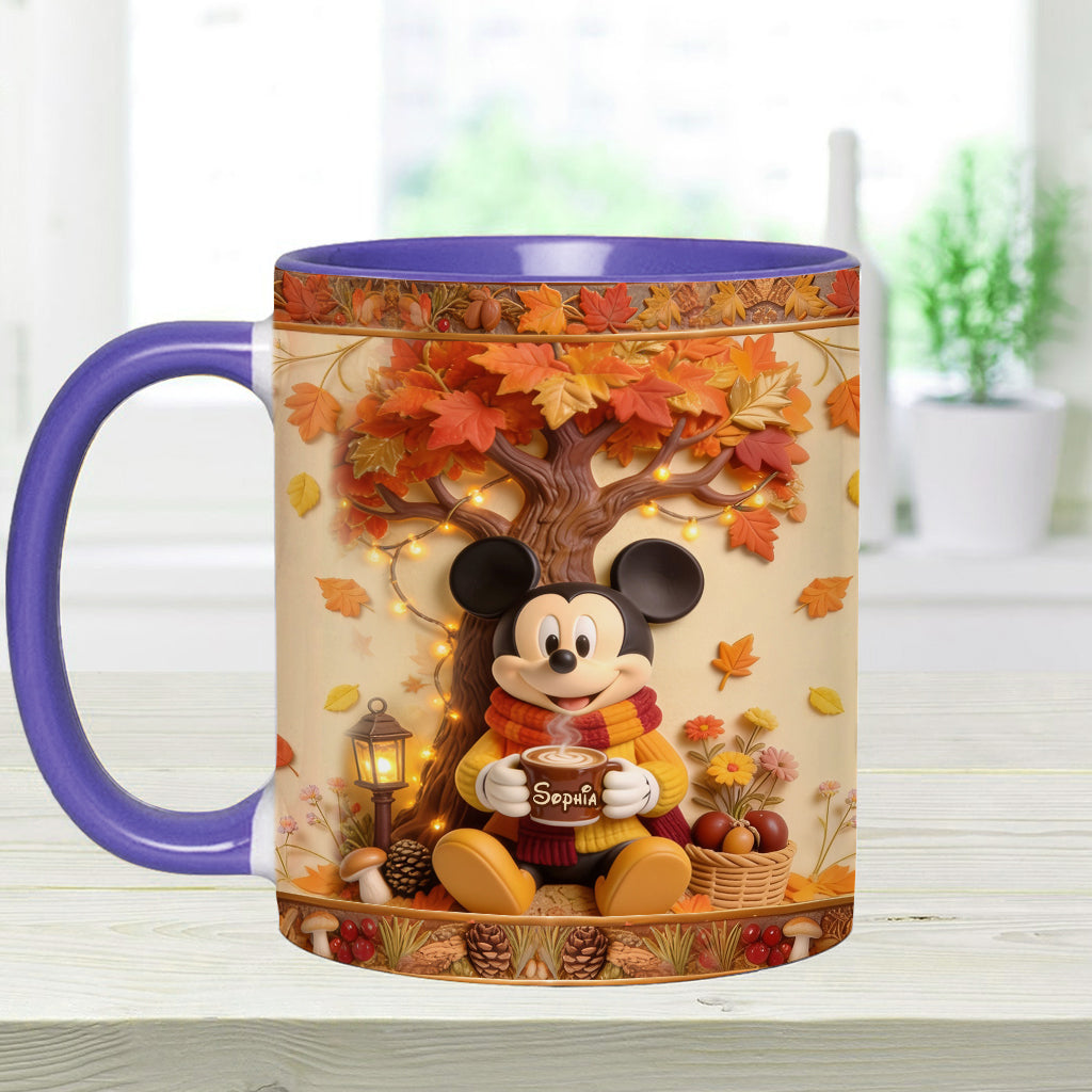 Fall Vibes - Personalized Mouse Accent Mug & Coaster