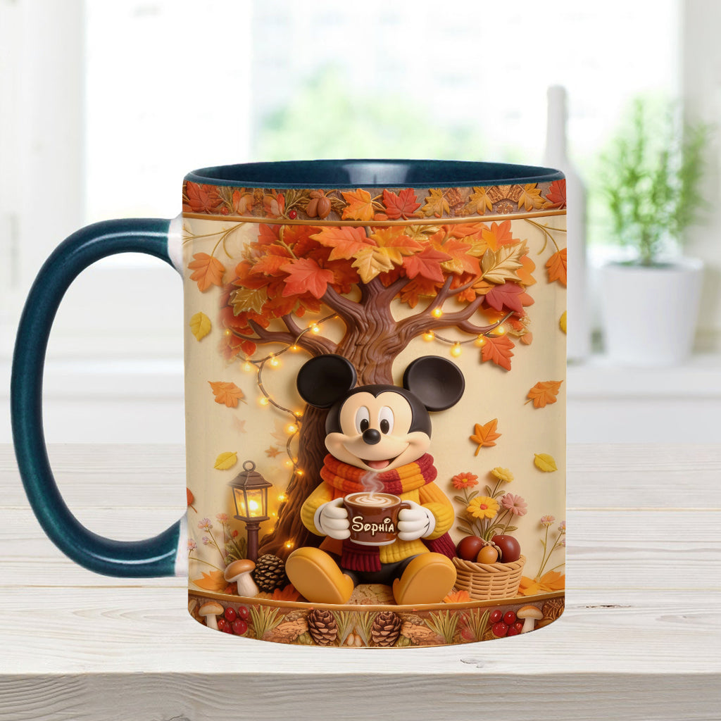 Fall Vibes - Personalized Mouse Accent Mug & Coaster