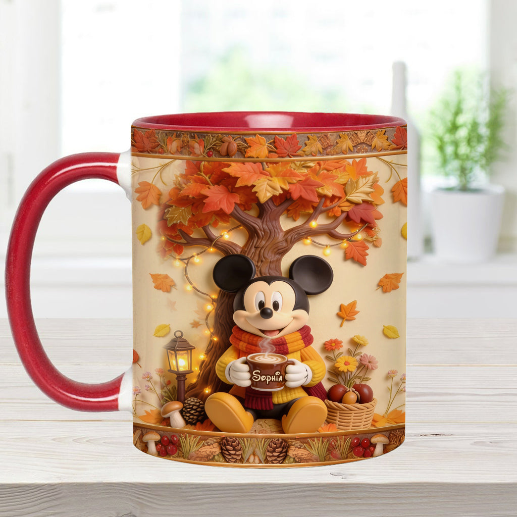 Fall Vibes - Personalized Mouse Accent Mug & Coaster