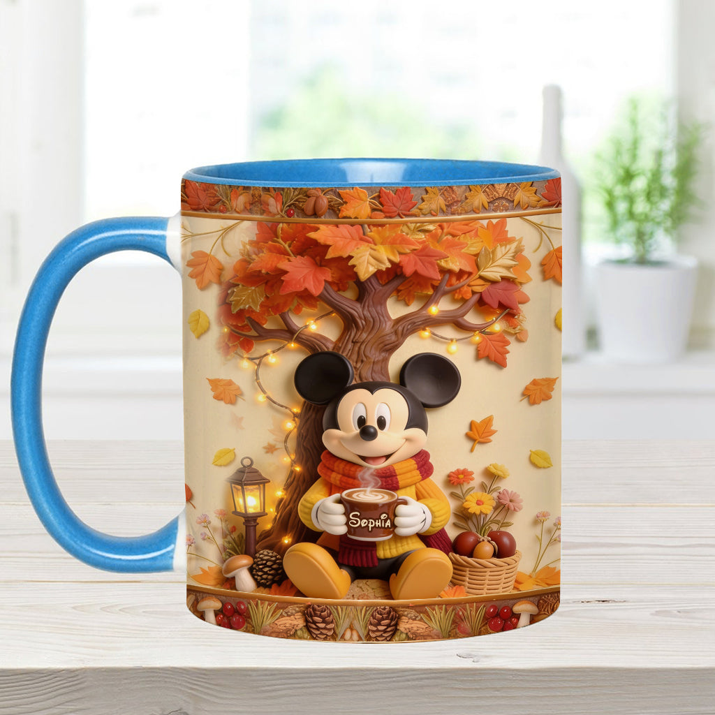 Fall Vibes - Personalized Mouse Accent Mug & Coaster