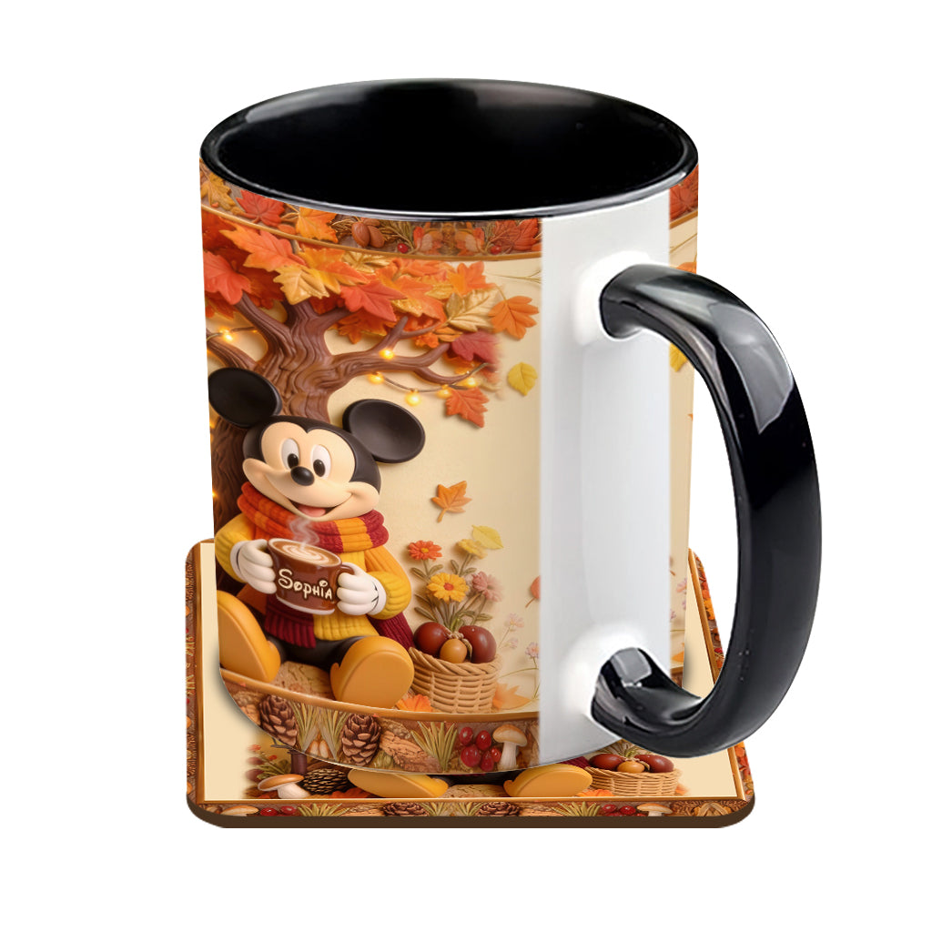 Fall Vibes - Personalized Mouse Accent Mug & Coaster