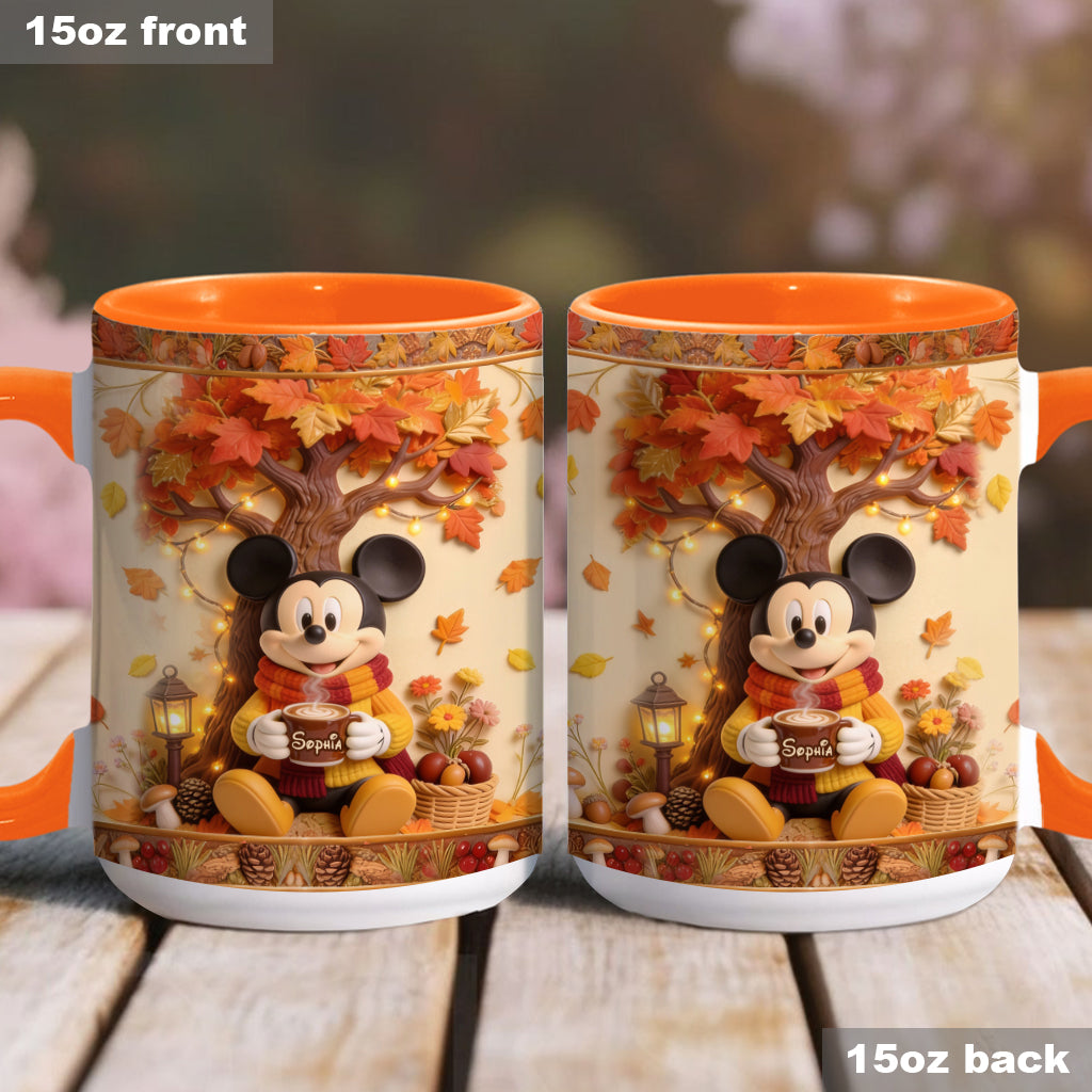 Fall Vibes - Personalized Mouse Accent Mug & Coaster