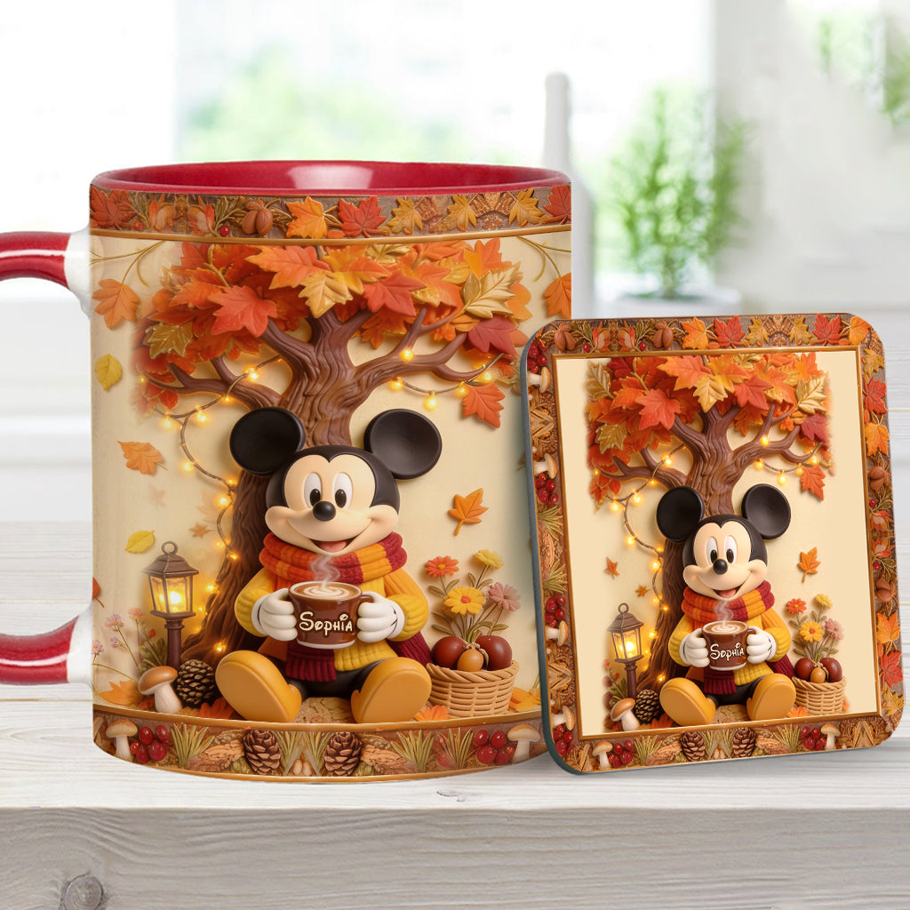 Fall Vibes - Personalized Mouse Accent Mug & Coaster