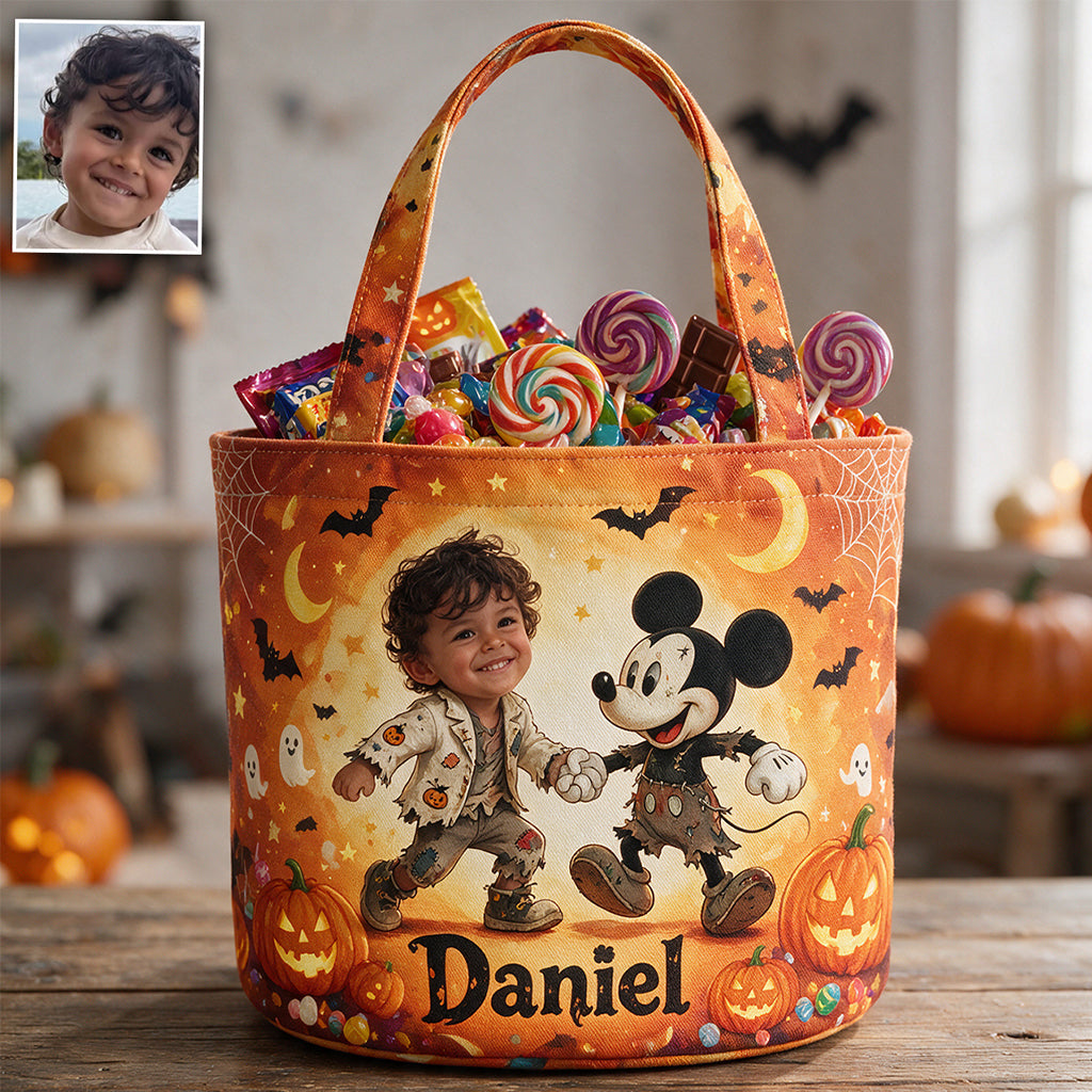 Trick Or Treat - Personalized Mouse Canvas Bucket Bag