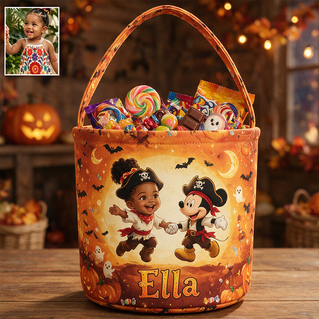 Trick Or Treat - Personalized Mouse Canvas Bucket Bag