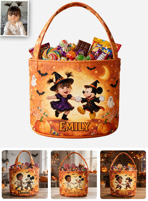 Trick Or Treat - Personalized Mouse Canvas Bucket Bag